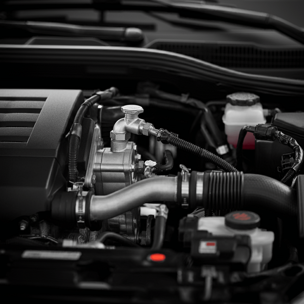 Mechanic repairing a car air conditioning unit
